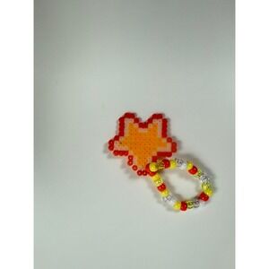 Kandi Perler Bead Charm Bracelet Star Flame Design Handmade Jewelry